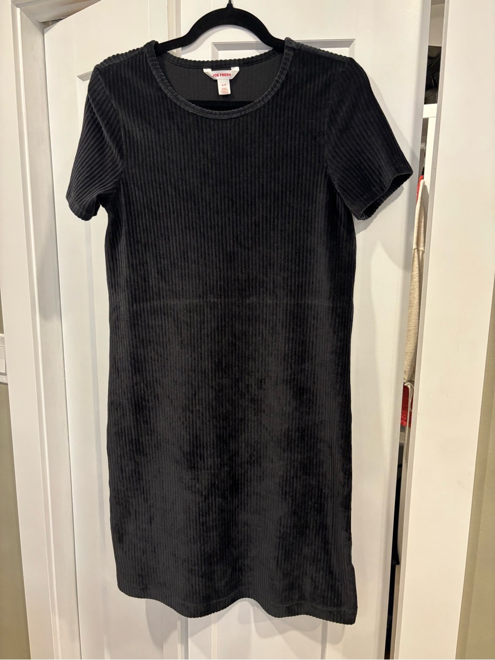 Joe Fresh Black Ribbed Short Sleeve Crewneck Dress
